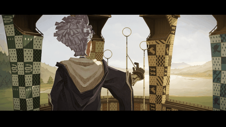 新生们在分院帽的引导下进入各自的学院万千烛光在礼堂穹顶闪耀霍格沃