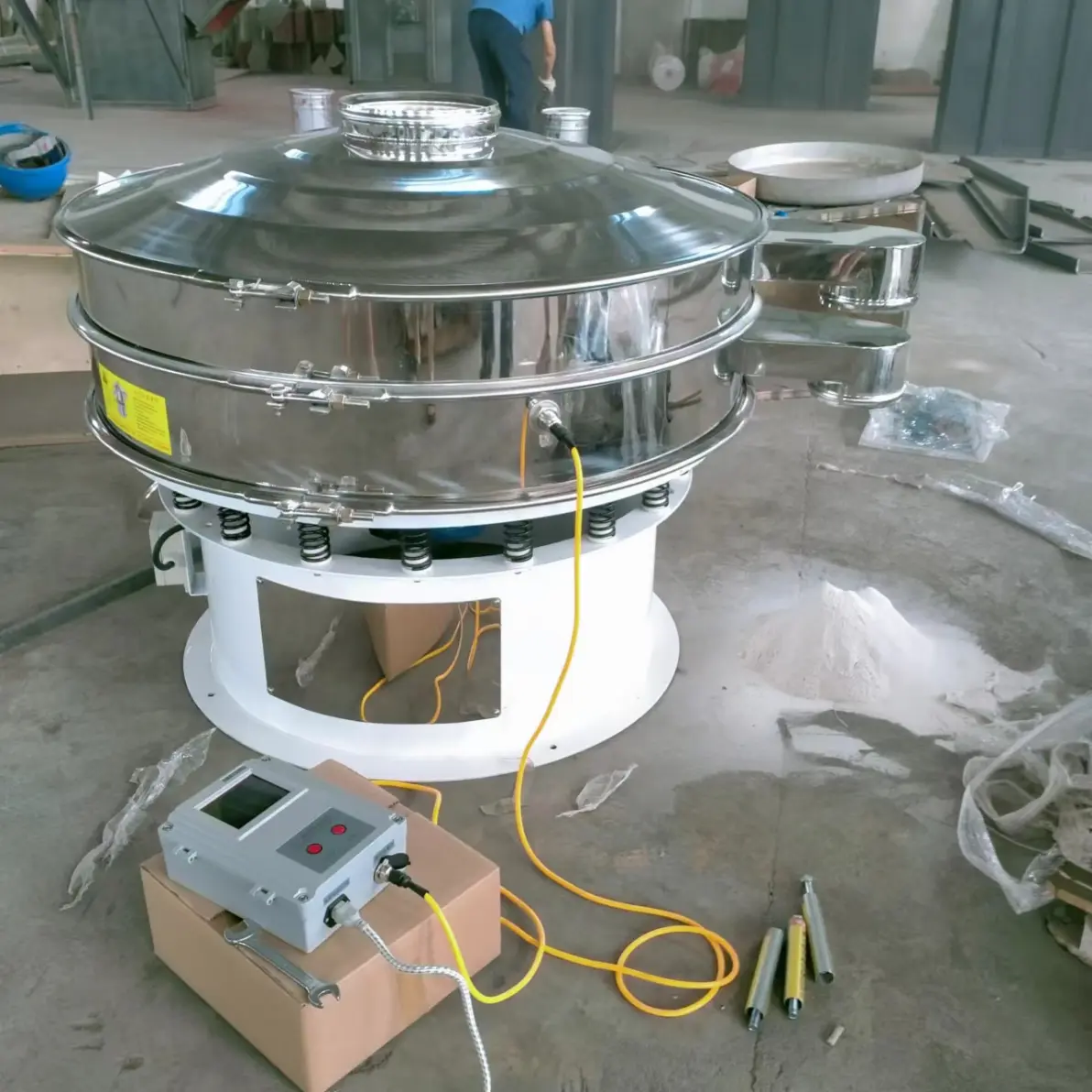 超声波振动筛 筛分120目石灰粉圆形旋振筛