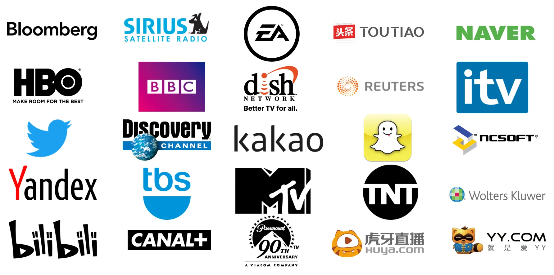 Logos for Brand Finance Media 50 2021 - 哔哩哔哩