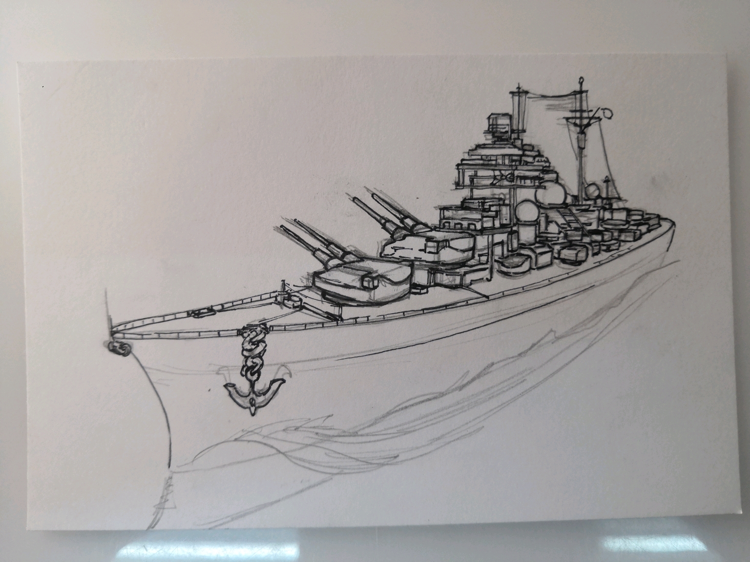 一艘军舰怎么画 高级图片