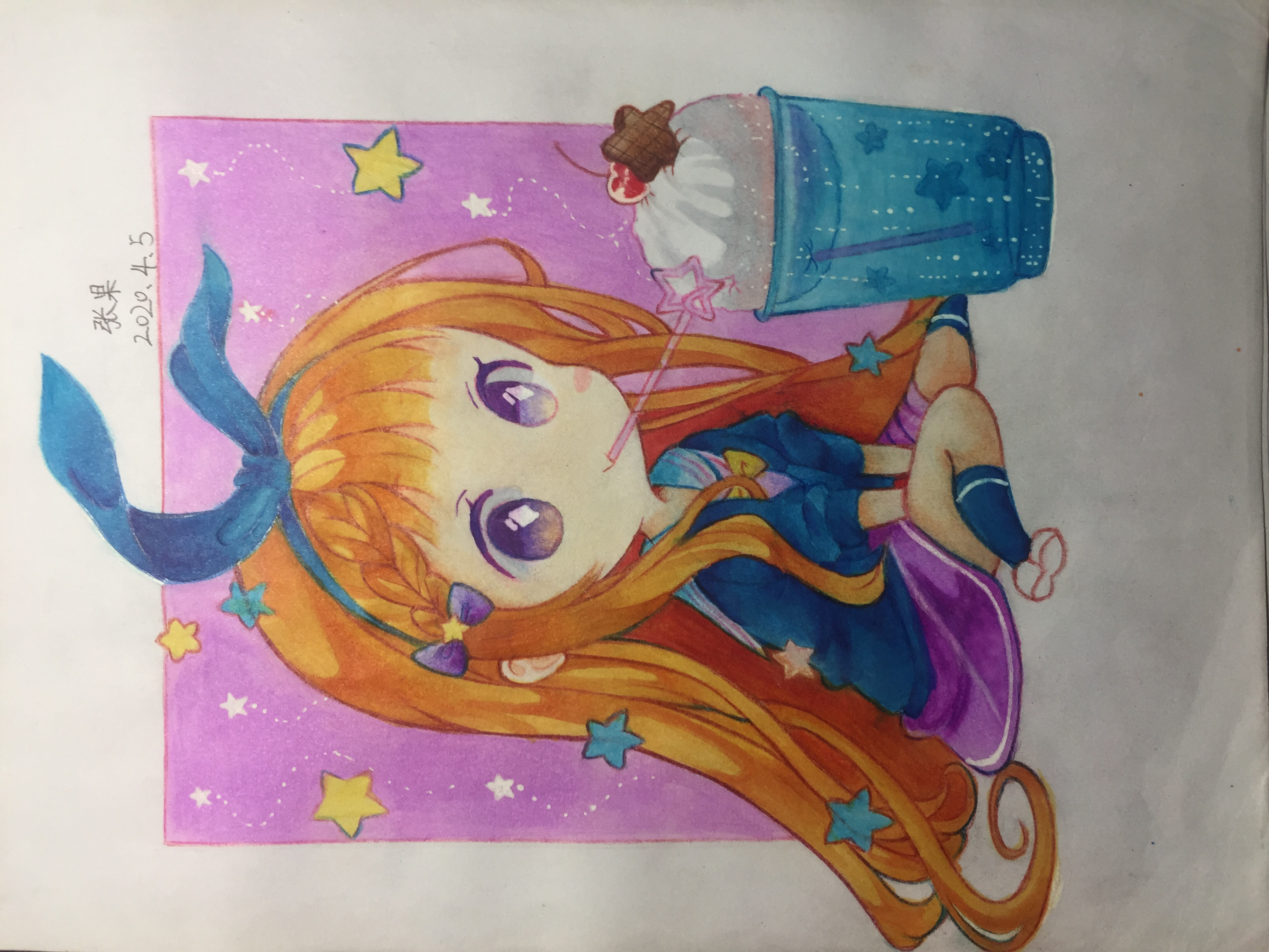 这个是用的彩铅勾线练习