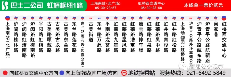 虹桥枢纽1路自2021年5月15日起调整走向 哔哩哔哩