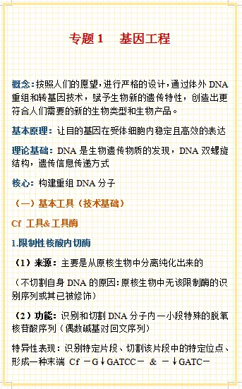 高中生物 选修三知识点整理 理科生抓紧看 哔哩哔哩