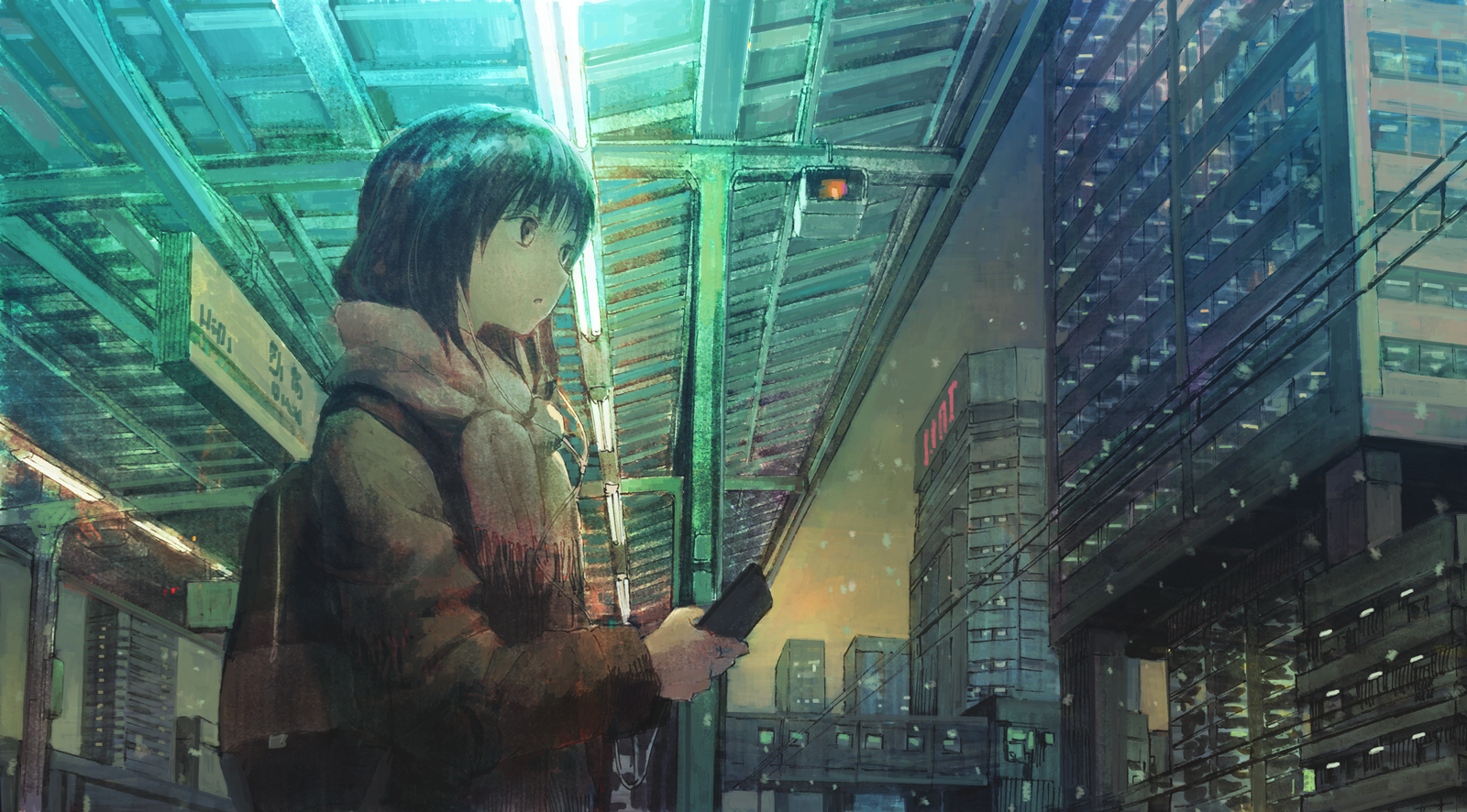 【p站唯美动漫二次元风景美图壁纸】冬日雪景