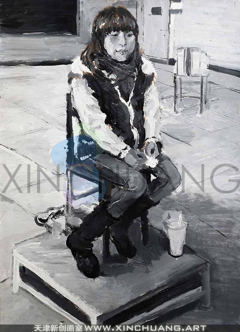 4开央美命题创作单色人物训练写生解析-天津考研美术培训