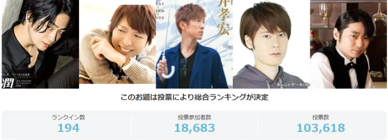 22 10 26 人気投票1 194位 男性声優ランキング みんなが好きな男性声優は誰 哔哩哔哩