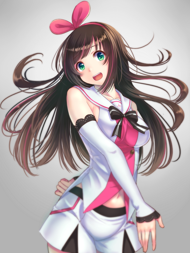 channel kizuna ai white shorts fanart from pixiv pixiv