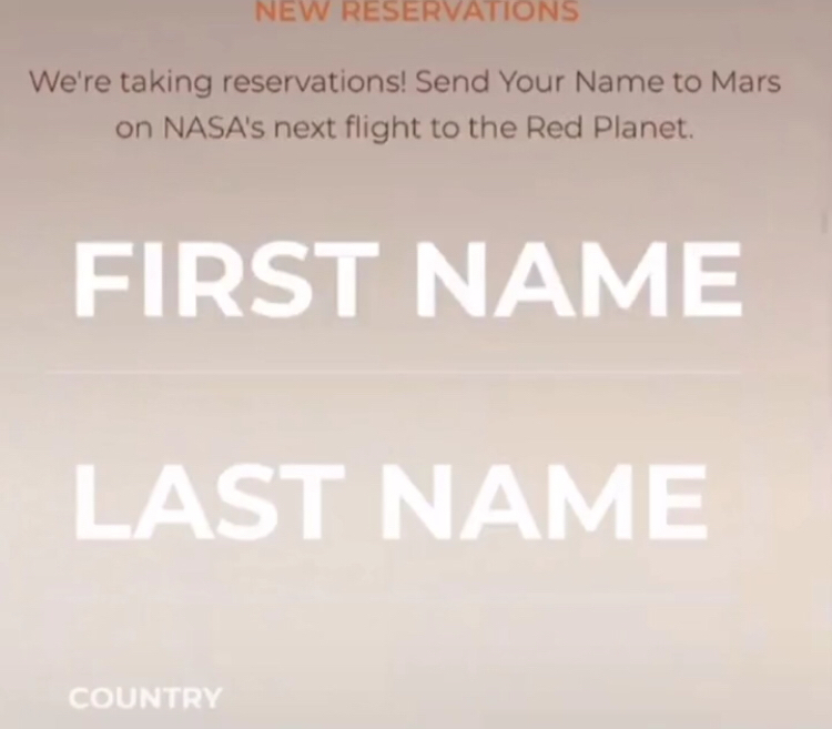 NASA：send your name to the mars 2026 哔哩哔哩
