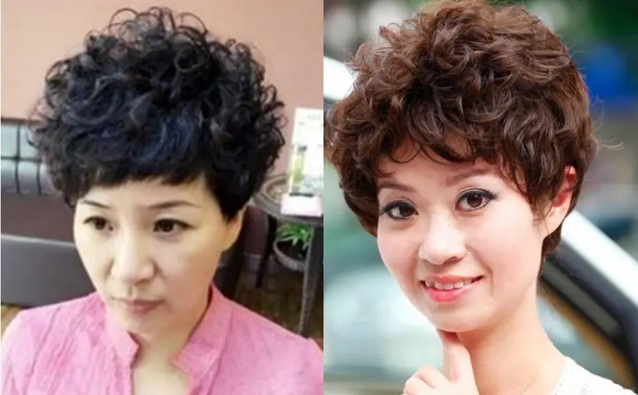 适合五六十岁女人的烫发发型 第一干练 第二减龄 第三有女人味 哔哩哔哩