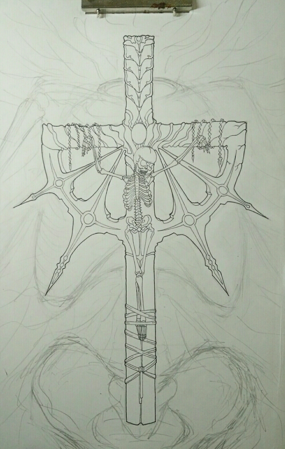 设计灵感:耶稣的十字架,这幅算是上色练习了,不愧是线稿一时爽,上色毁