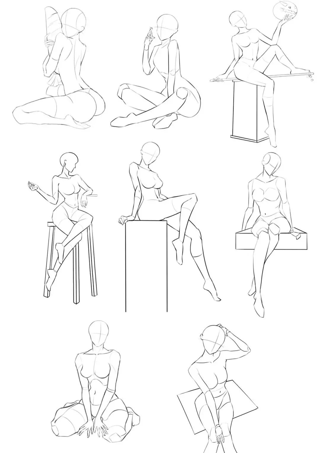 单人动作绘画素材参考