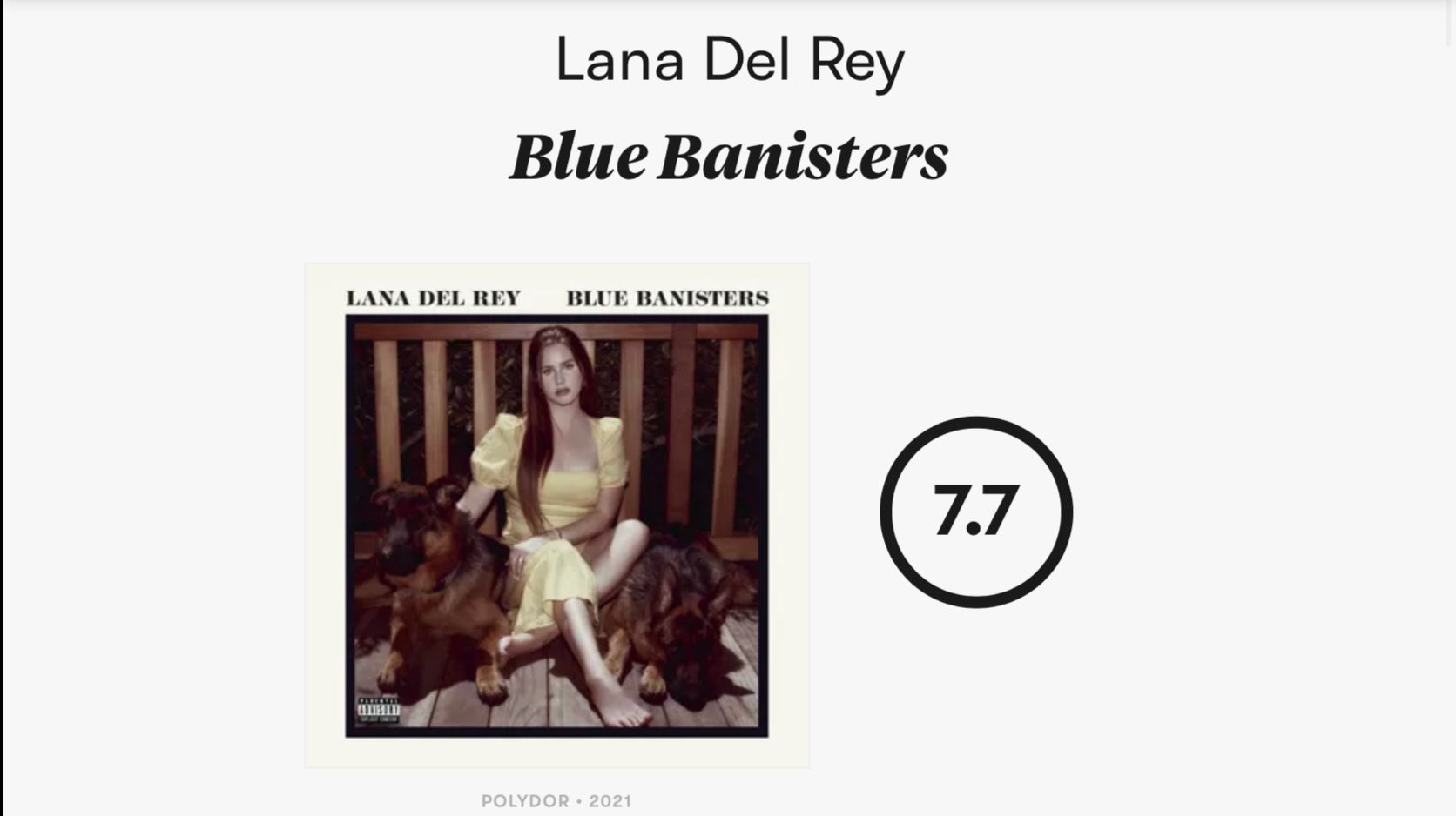 【Pitchfork】Lana Del ReyBlue Banisters 哔哩哔哩