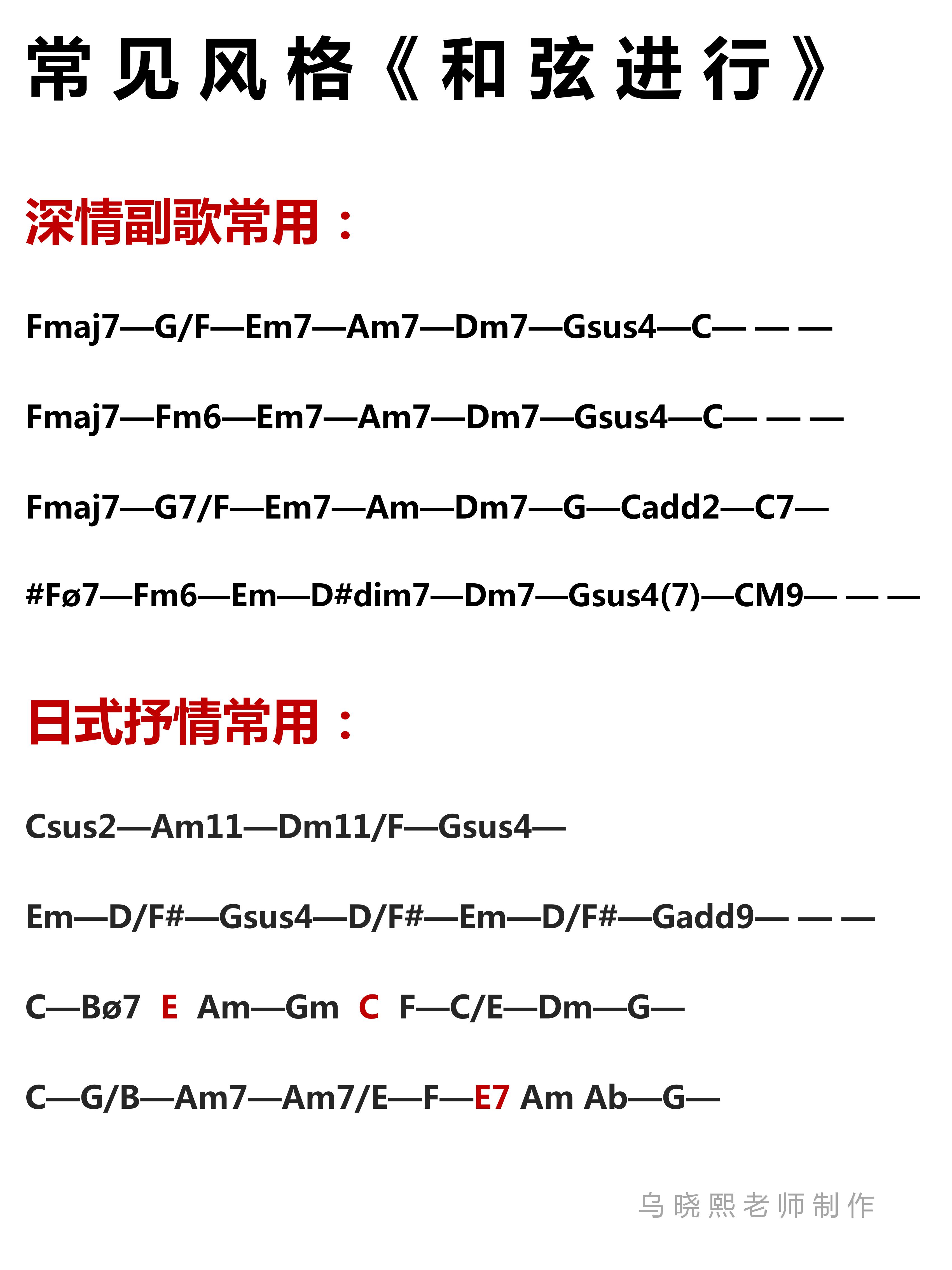 常见编曲风格《和弦进行》 哔哩哔哩