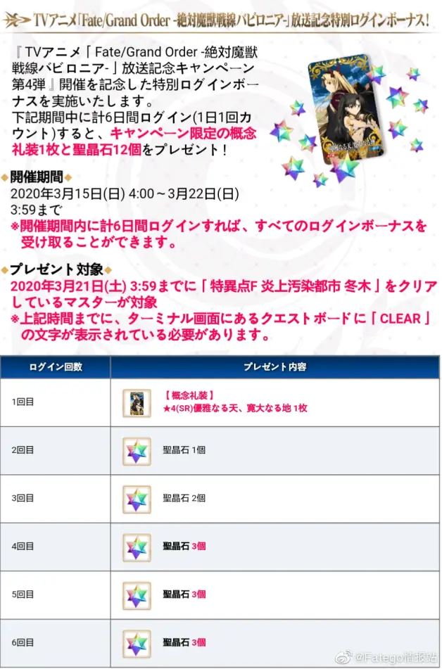 Fgo新情报 Fgo日服绝对魔兽战线动画纪念活动第四弹 哔哩哔哩