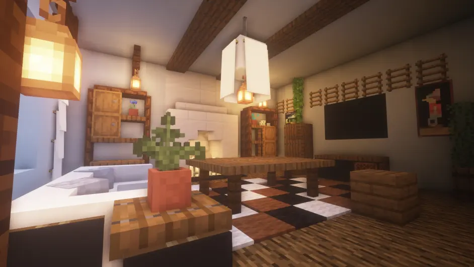 用minecraft还原宜家装修之温馨木质 哔哩哔哩