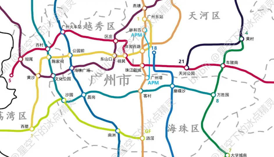 广州地铁线路图（广州地铁真实走向线路图）