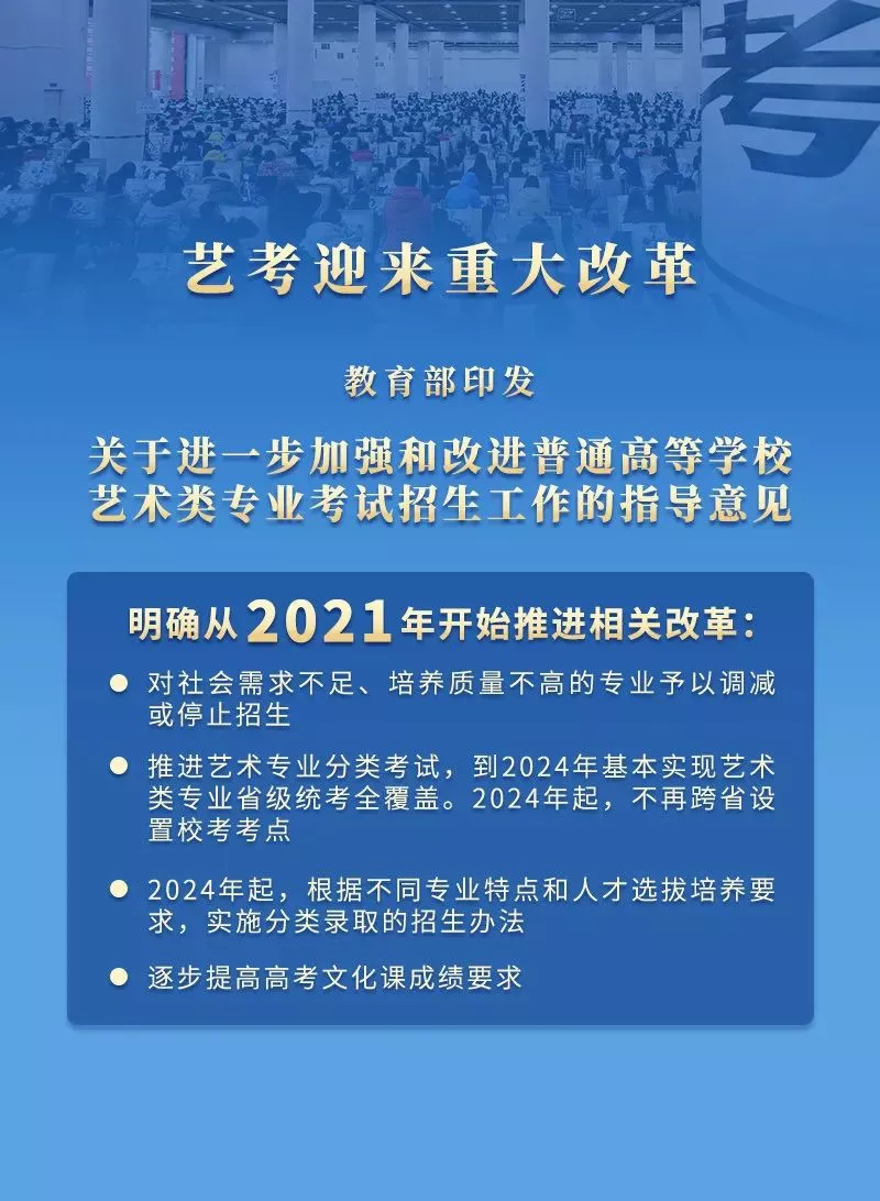 教育部发布体育,艺术类高考招生政策重大调整