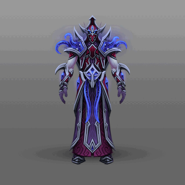 大神手绘魔兽世界虚空精灵各职业套装术士套装有动画效果