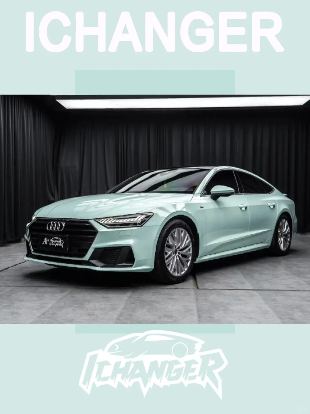 奥迪a7-icr改色膜奶油薄荷绿,一种清新的象征 - 哔哩哔哩