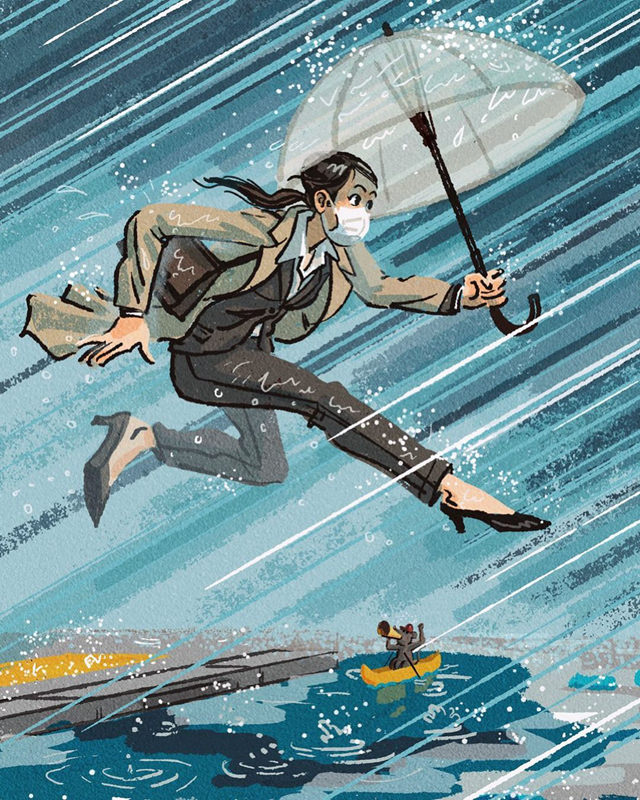 台风内涝水坑跨栏