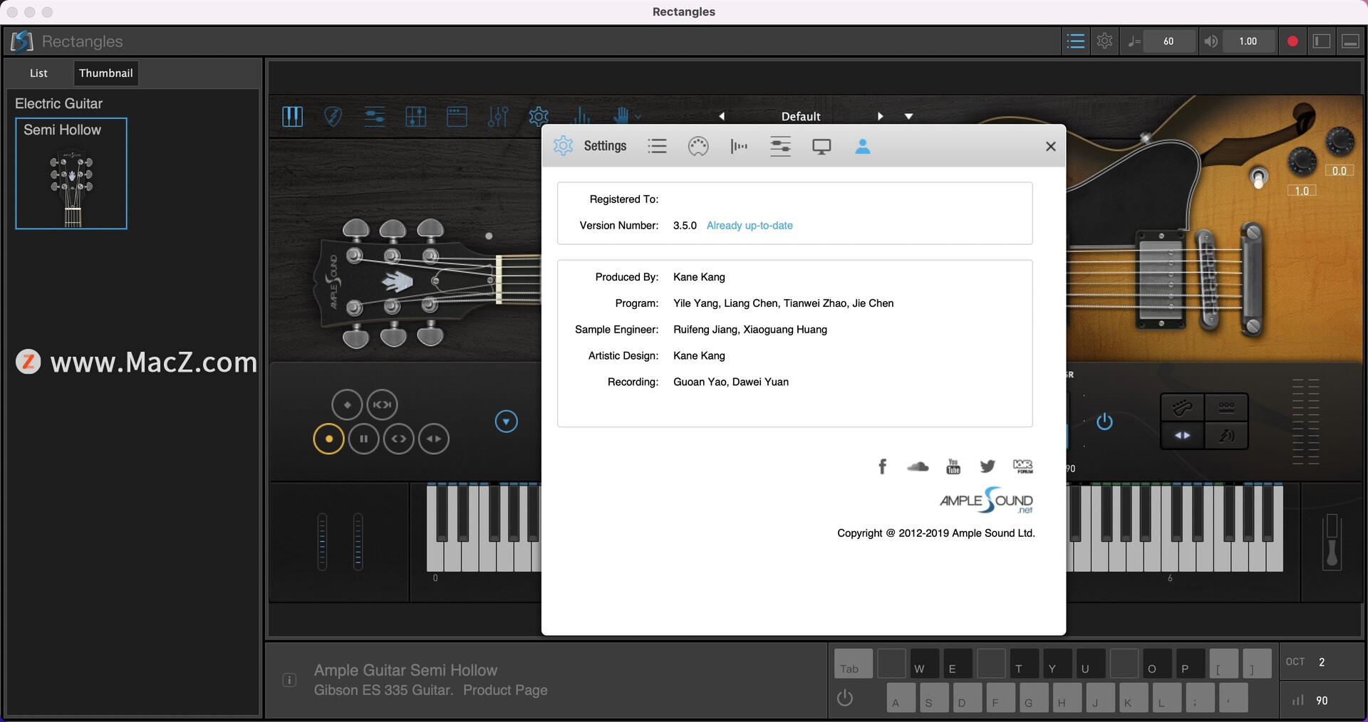 Ample Sound Ample Guitar Semi Hollow for Mac(AGSH半空心体式吉他拾音器) 哔哩哔哩