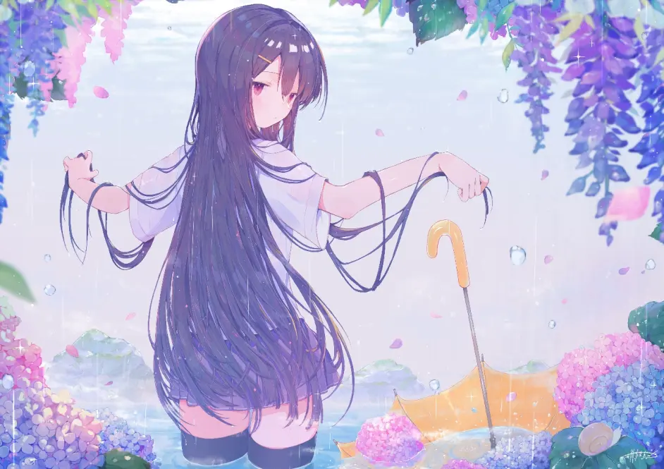 P站美图推荐 紫阳花特辑 哔哩哔哩