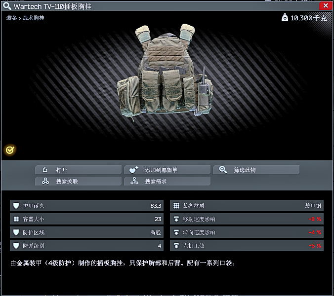 逃离塔科夫弹挂甲的选择和性价比