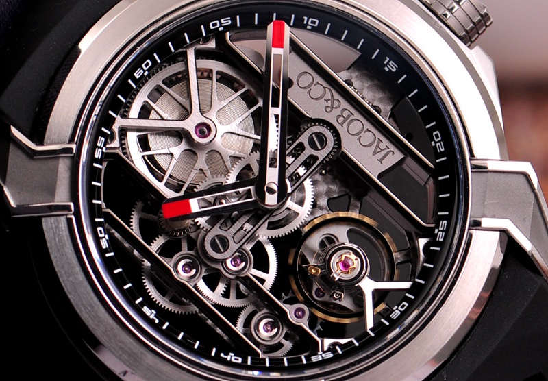 新潮jacobco捷克豹新款epicx系列钛金镂空手动机械男表