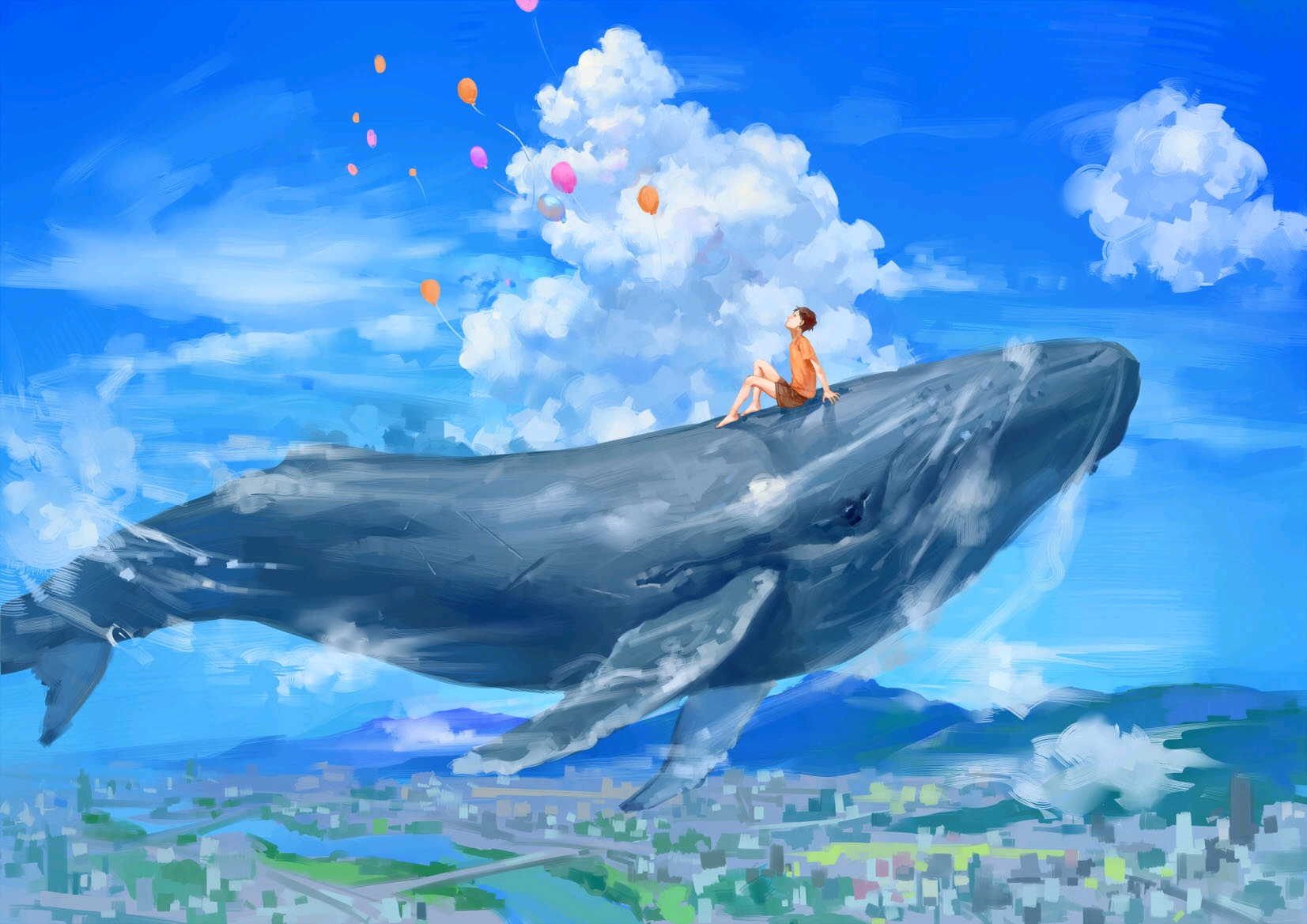 鲸鱼壁纸动漫 梦幻图片