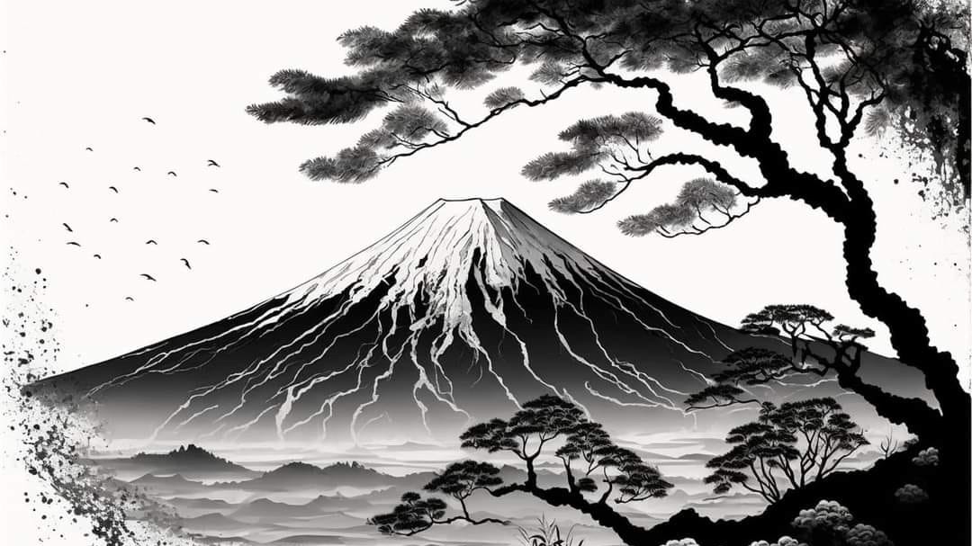 日本水墨藝術富士山禪宗庭園神社 - 哔哩哔哩