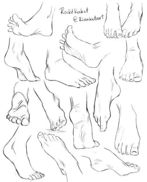 绘画素材 足控速进 分享一组 裸足 的素材参考 谁一本满足了 哔哩哔哩