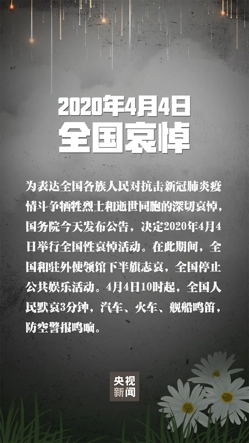 年4月4日为新冠肺炎的全国哀悼日 哔哩哔哩