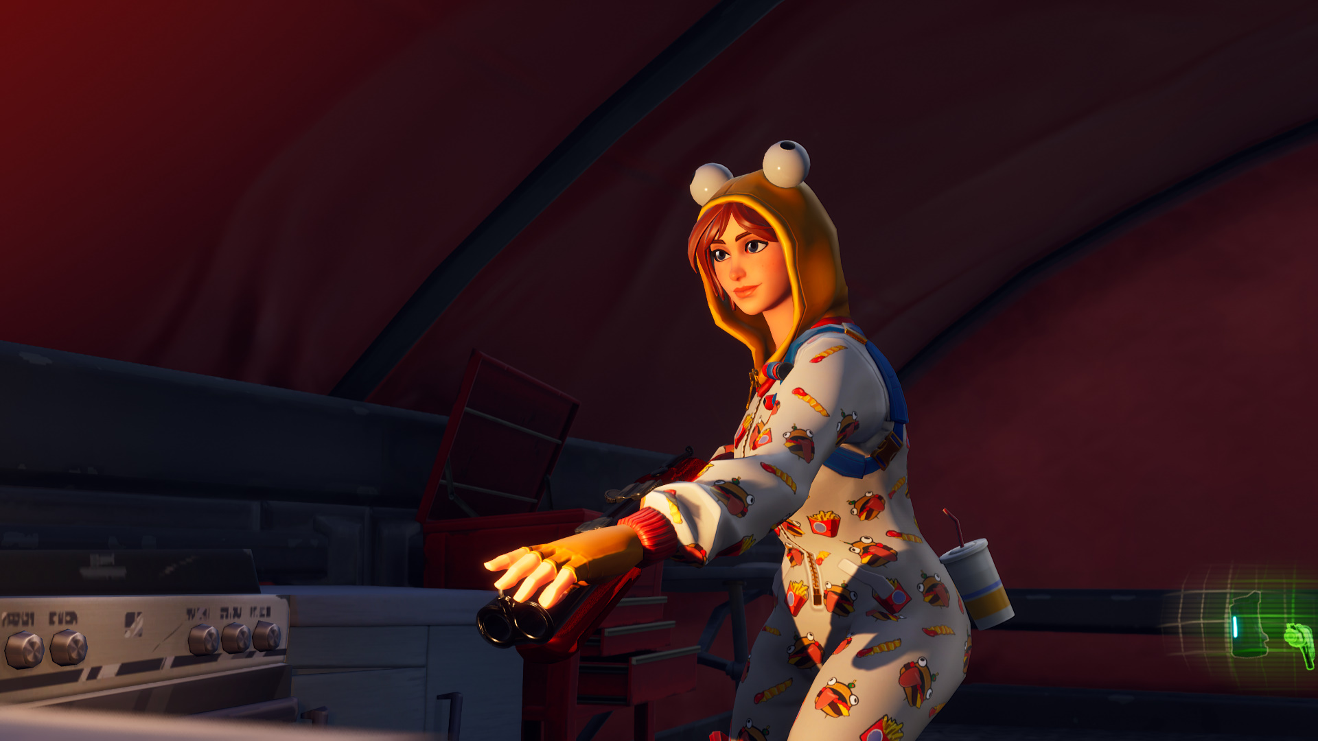 【堡垒之夜皮肤鉴赏】——s7 87阶奖励皮肤 汉堡睡衣(汉堡女)