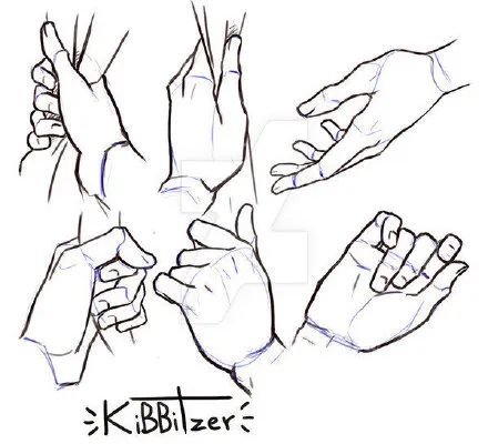 画画素材资源库之动漫人物手部画法素材