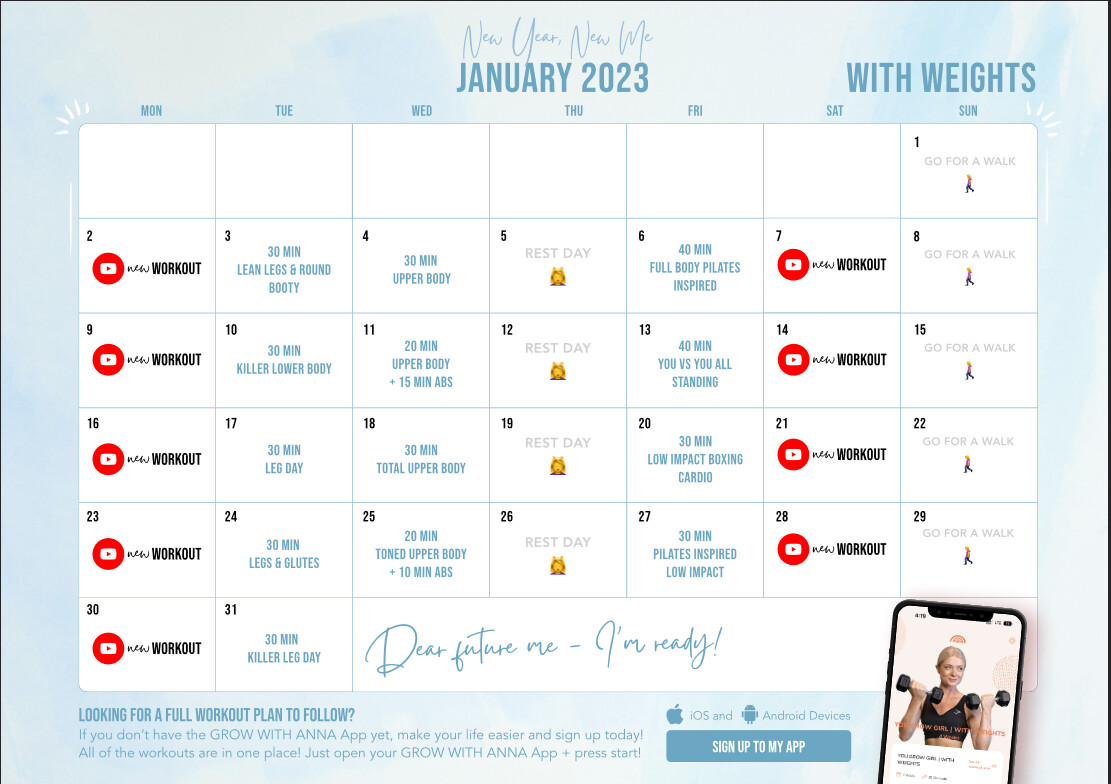 2023 Growingannanas一月训练计划 哔哩哔哩