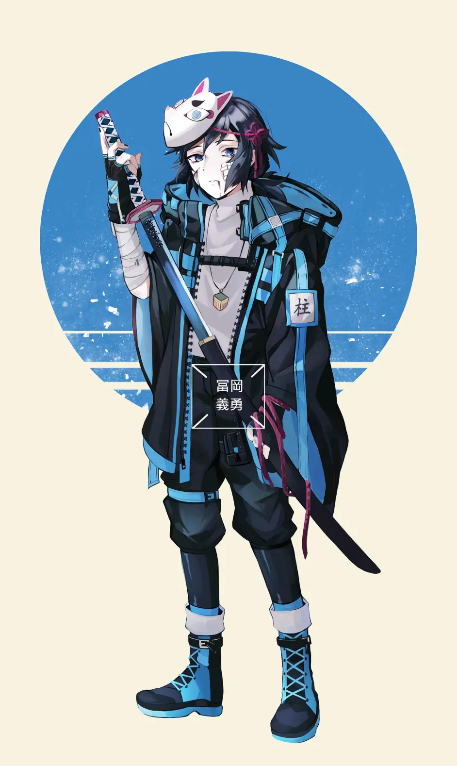 画师设计 鬼灭之刃 现代战斗服 蝴蝶忍甜美可爱 善逸高冷神秘 哔哩哔哩