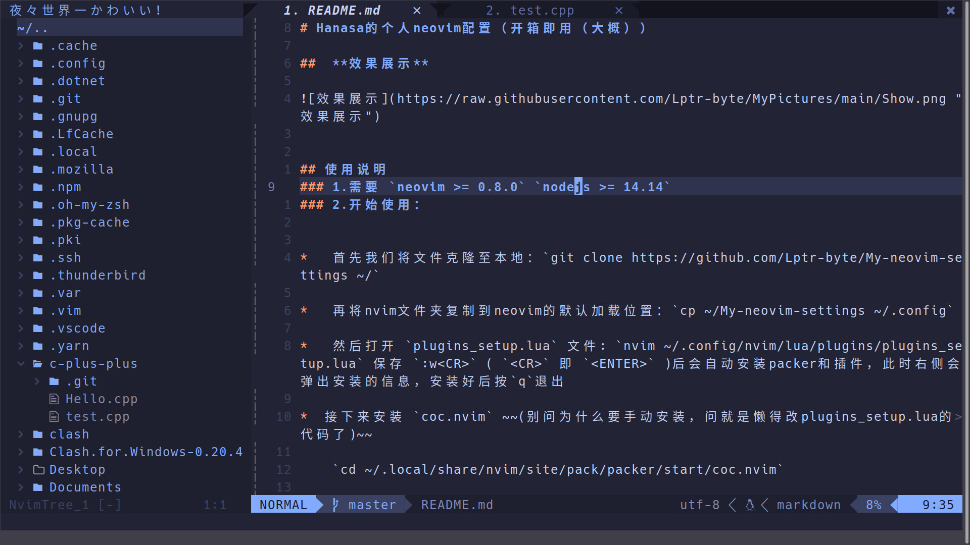 Hanasa neovim 