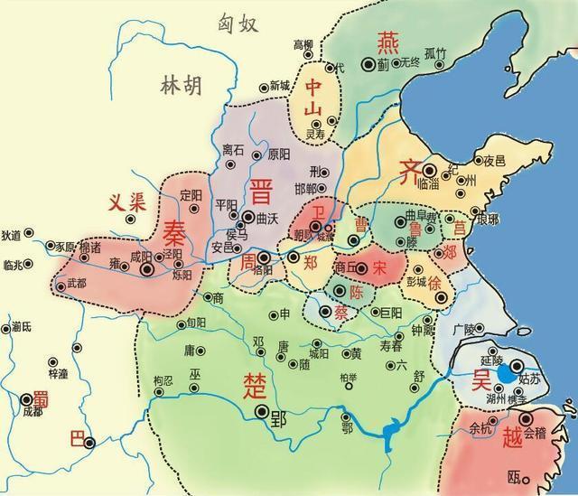秦国统一七国的地图图片