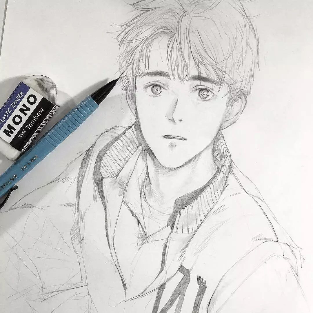 【画画素材资源库】不同类型男生的绘画