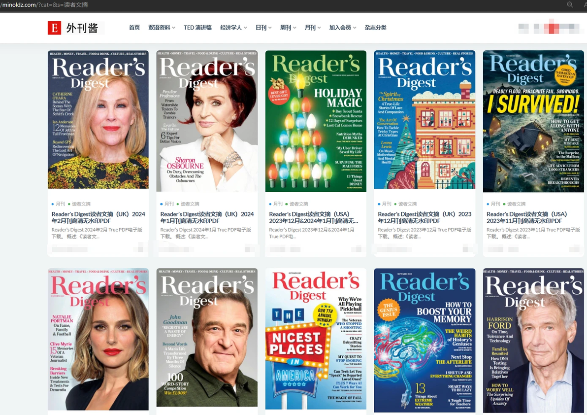 【外刊酱】读者文摘英文版杂志订阅Reader's Digest 读者文摘英语外刊PDF|外刊杂志更新 - 哔哩哔哩
