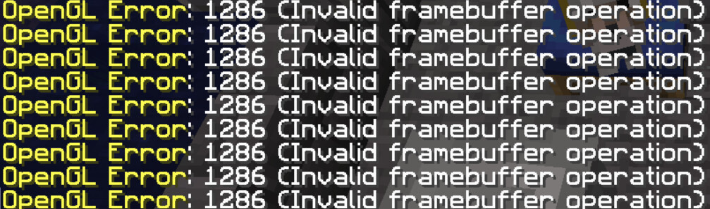 Ошибка opengl 1280 invalid enum майнкрафт