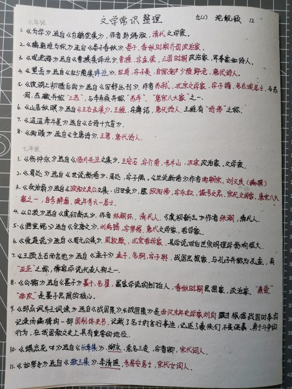 21届上海中考语文古文文学常识整理 哔哩哔哩