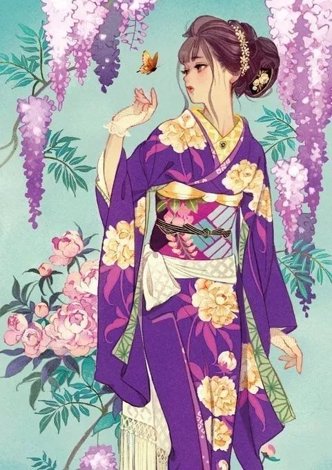 板绘|和风美少女插画