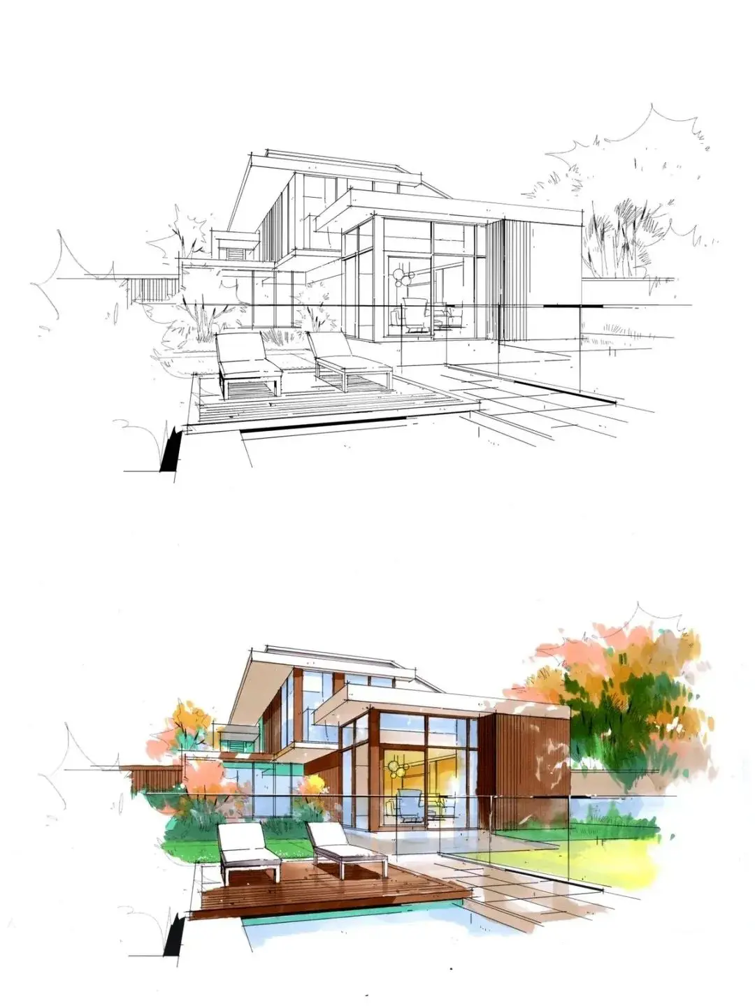 9组建筑设计手绘效果图精美作品!