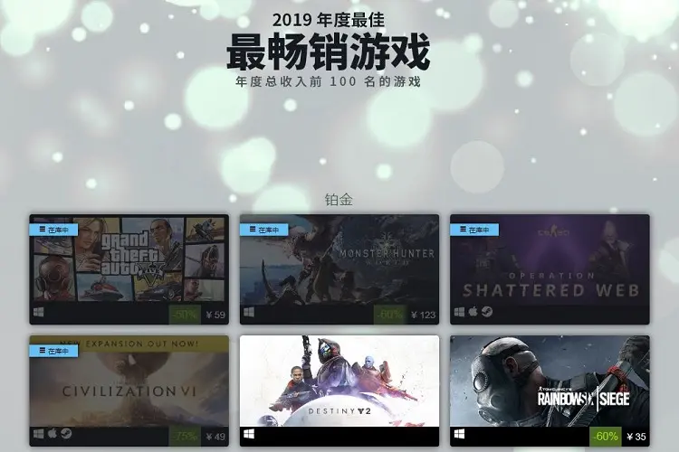 Steam年度最佳出炉 百大畅销作品亮相 这些游戏你都玩过吗 哔哩哔哩