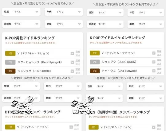 防弹少年团v 日本k Pop男偶像排名等4个部门第一 火热的泰泰人气 哔哩哔哩