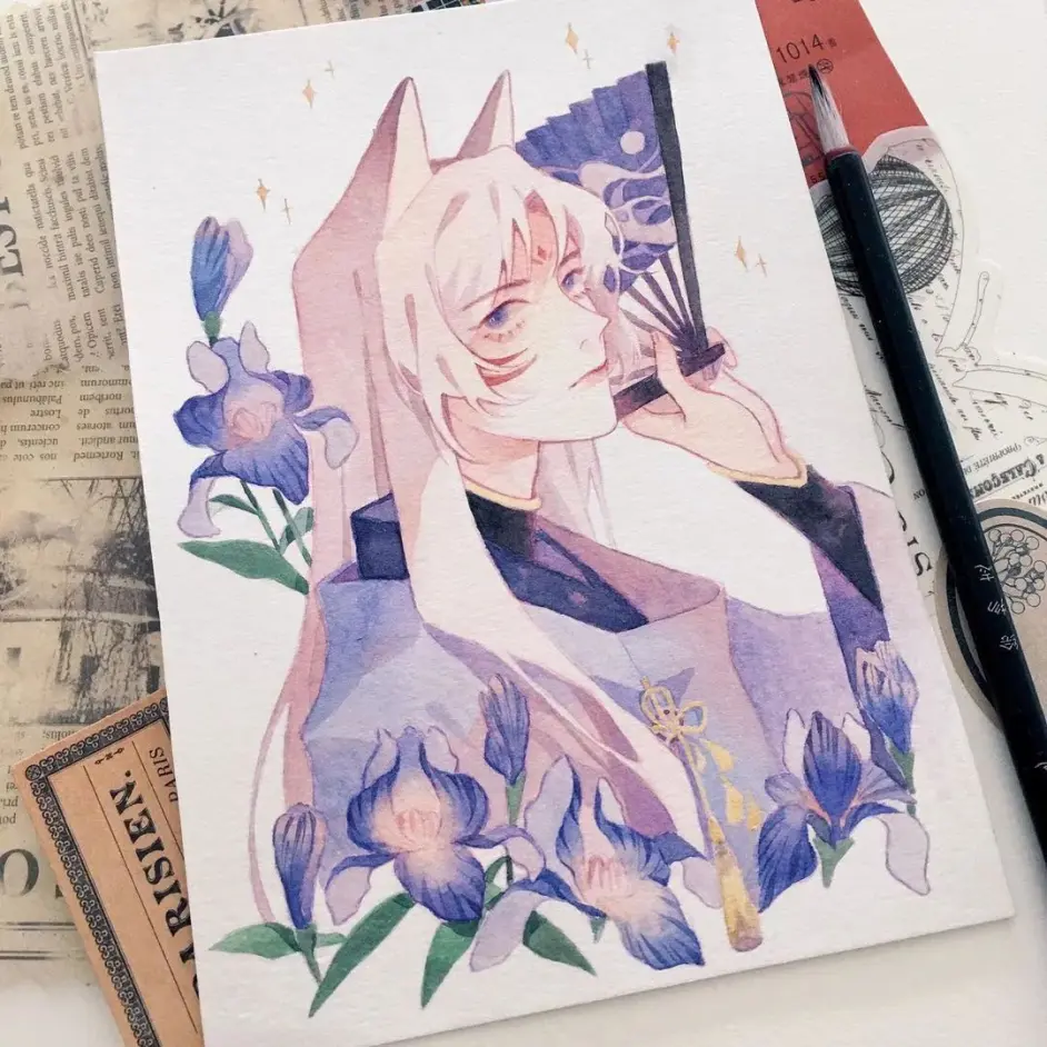 用水彩来画古风人物漫画 让人一眼就爱上 哔哩哔哩