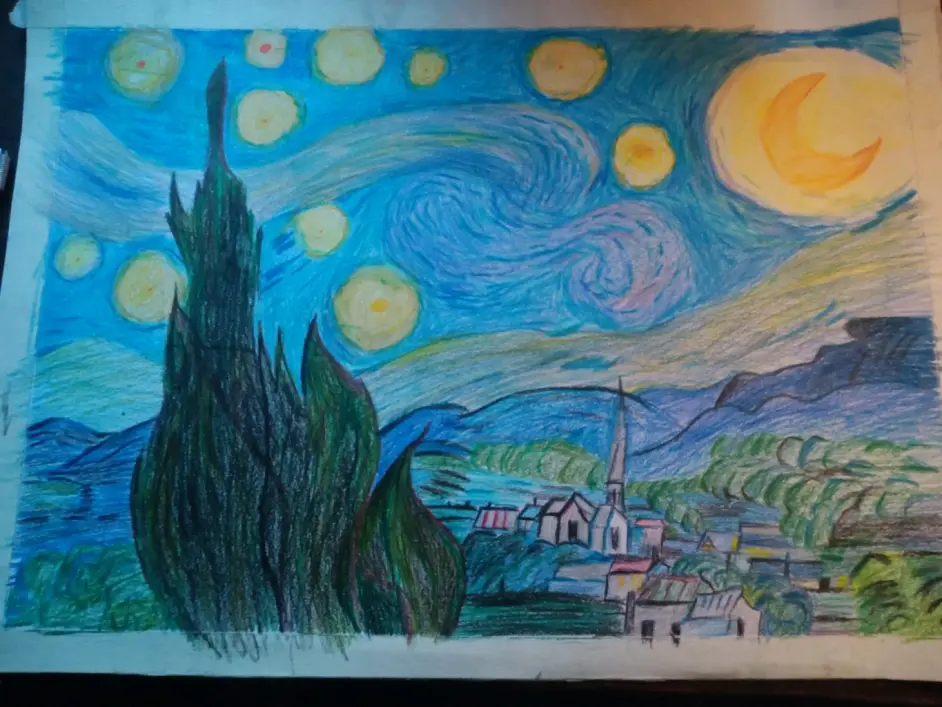 星月夜彩铅