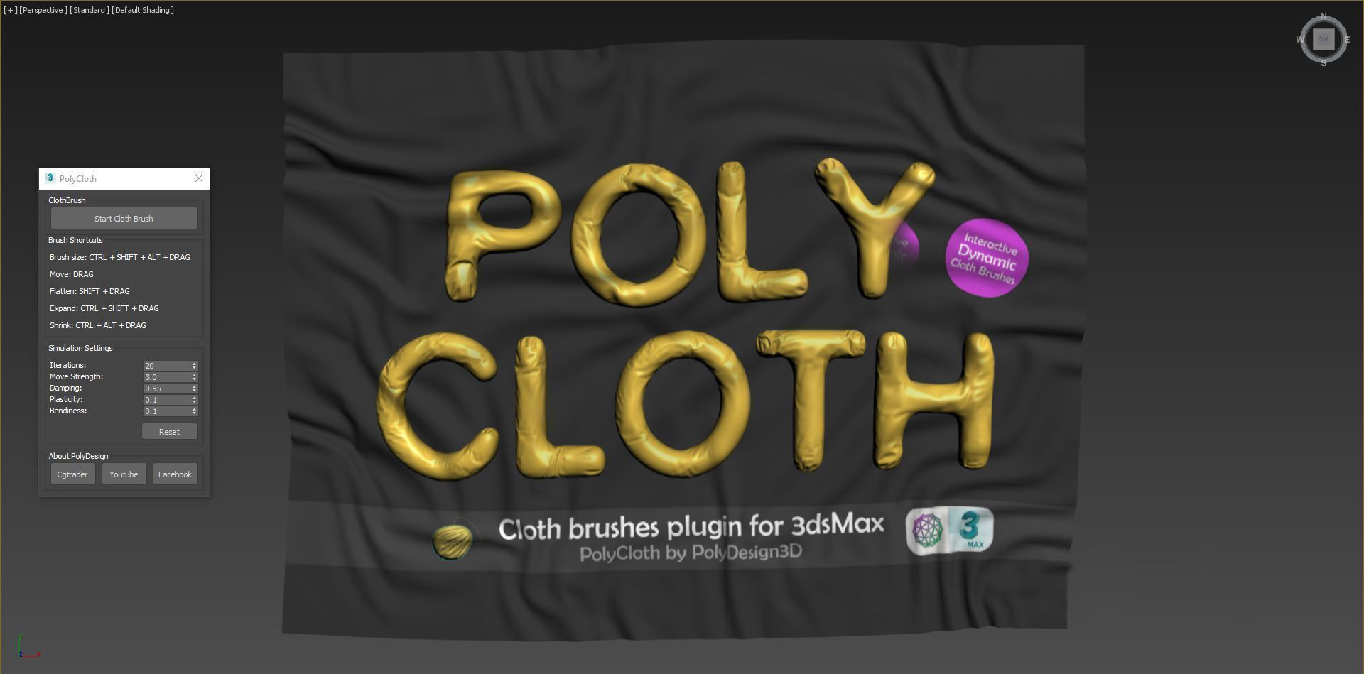 Polycloth 3ds max настройки