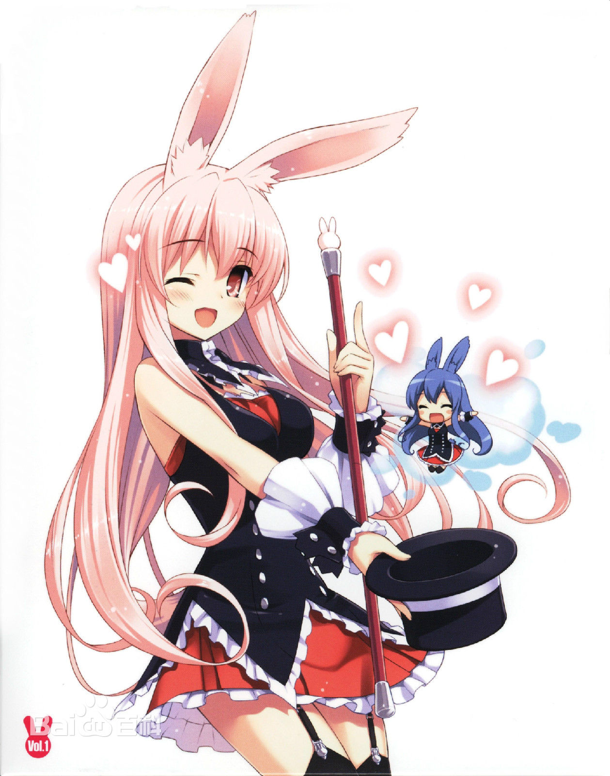 壁纸 : Danganronpa 2, 动漫女孩, 兔子的女孩, 兔耳朵, 肖像显示, 长发, 看着观众, 心, Tsumiki Mikan ...